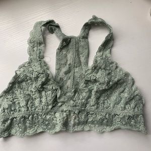 Teal lace bra!